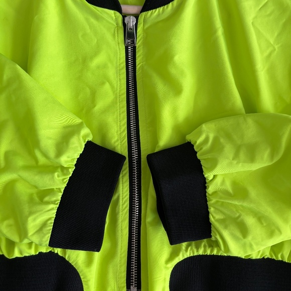 Zara Cropped Jacket - Lime/Neon Green Size S - Picture 7 of 9